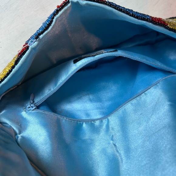 CHRISTIANA Bag Purse Tote Vintage Artisan Beaded Shoulder Western Beaded Aztec - Picture 8 of 9